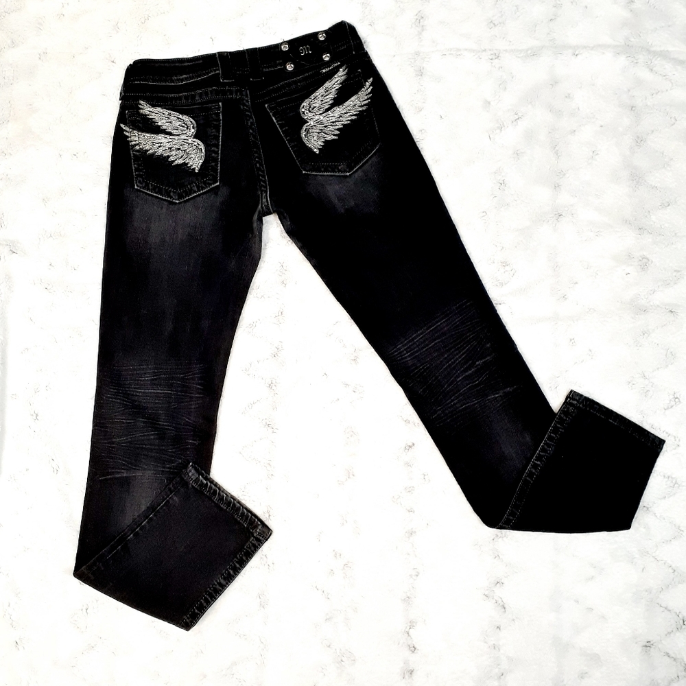 Miss Me Wing embellished Skinny Jeans 29